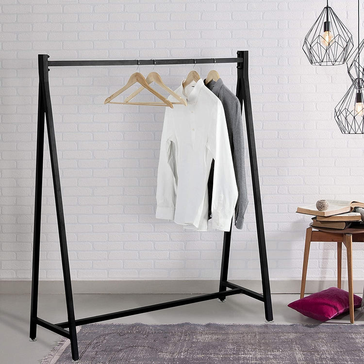 Modern Heavy Duty Black Metal Freestanding Hanging Garment Rack Display Stand-MyGift