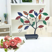 Multicolored Jewelry Tree, Earring Necklace Holder with Ring Dish Tray-MyGift