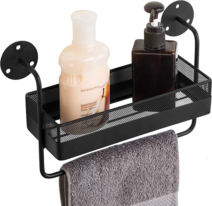 5 Pack Wall Mounted Adhesive Bathroom Organizer Shower Caddy with Soap Dish  Holder Matte Black - China Shower Rack, Bathroom Shower Caddy