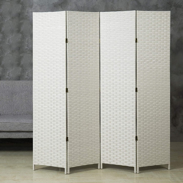 White Folding Wood Room Divider, 4-Panel – MyGift