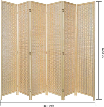 Decorative Woven Bamboo 6-Panel Room Divider Screen – MyGift