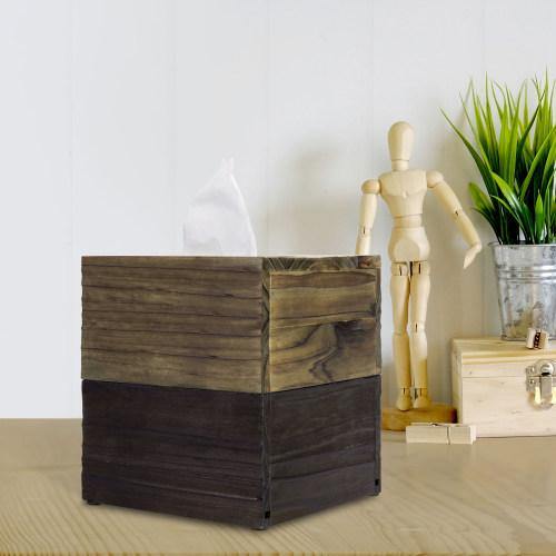 Dual-Tone Barn Wood Tissue Box Cover - MyGift