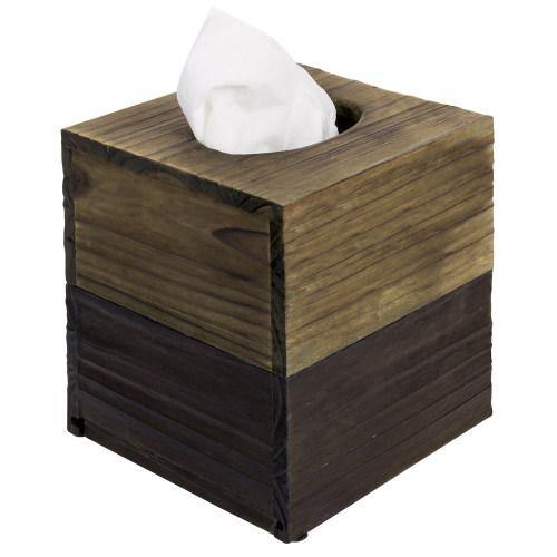 Dual-Tone Barn Wood Tissue Box Cover - MyGift