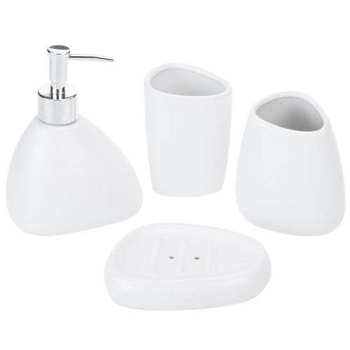 Modern Silver Ceramic Bathroom Accessory Set – MyGift