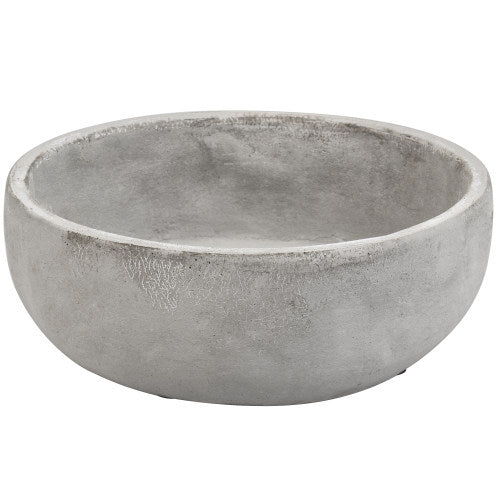 Minimalist Round Gray Cement Succulent Planter Bowl, 8 Inch Size-MyGift