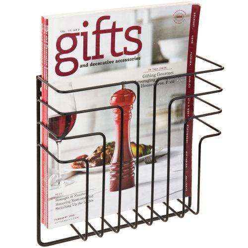 Black Metal Wire Magazine and File Rack - MyGift