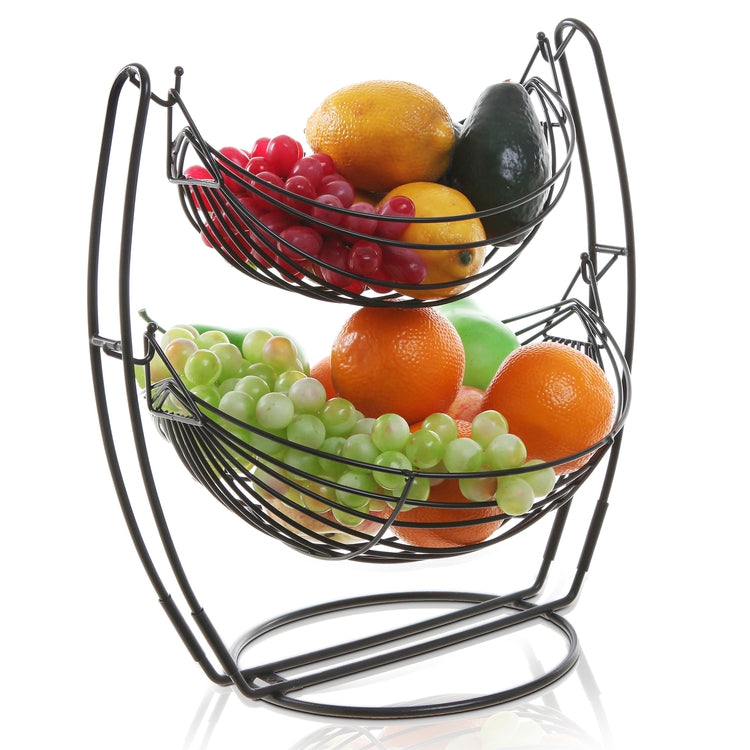 Black Double Hammock Fruit and Vegetable Rack-MyGift