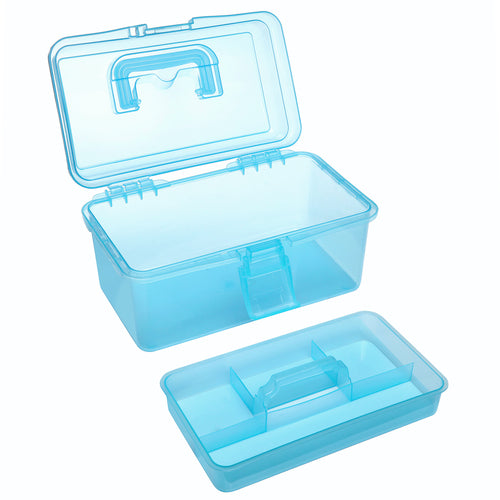 Clear Plastic Storage Box With Flap Lid, Multipurpose Craft