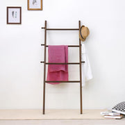 Wall-Leaning Dark Brown Wood Garment Ladder-Style Wall Rack-MyGift