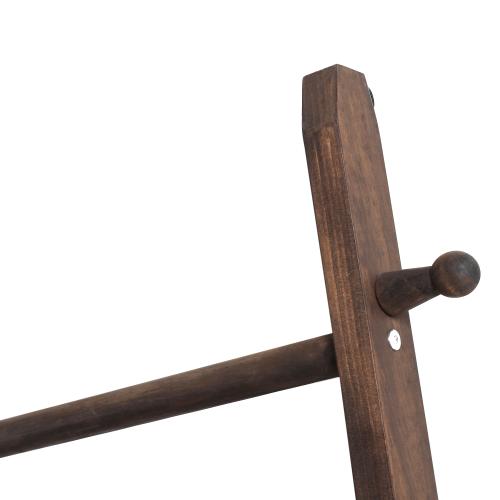 Wall-Leaning Dark Brown Wood Garment Ladder-Style Wall Rack-MyGift