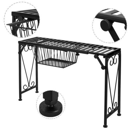 Black Metal Expandable Over-The-Sink Rack w/Pull-Out Drawer - MyGift