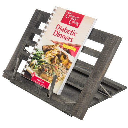 Folding Gray Wood Cookbook Holder-MyGift