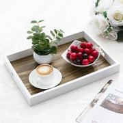 Brown/White Wood Serving Tray - MyGift