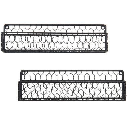 Black Chicken Wire Spice Rack, Set of 2 - MyGift