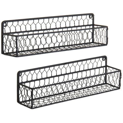 Black Chicken Wire Spice Rack, Set of 2 - MyGift