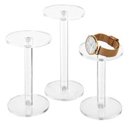 Clear Round Acrylic Display Riser Stands, Set of 3-MyGift