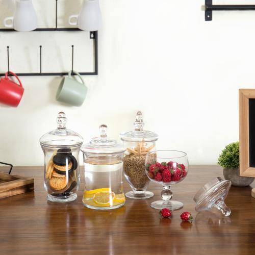 Small Clear Glass Apothecary Jars, Set of 4 - MyGift