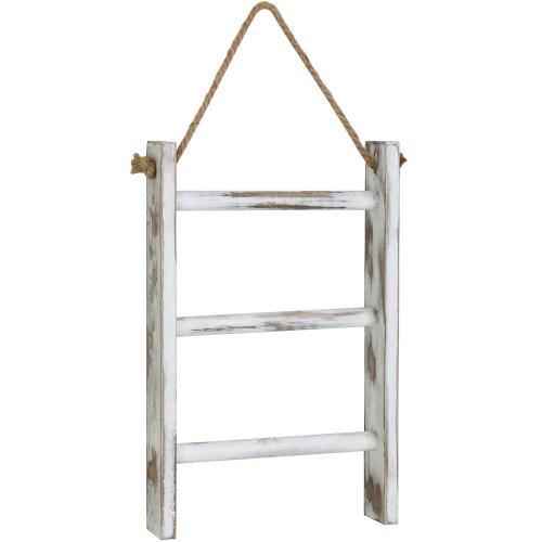 Whitewashed Wood Over-The-Toilet Ladder Shelf – MyGift