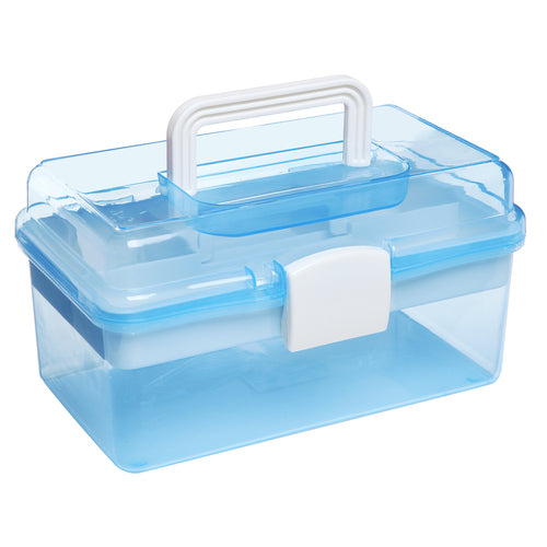 Clear Light Blue and White Plastic Multipurpose Box-MyGift