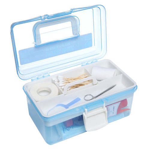 Clear Light Blue and White Plastic Multipurpose Box, Ideal for