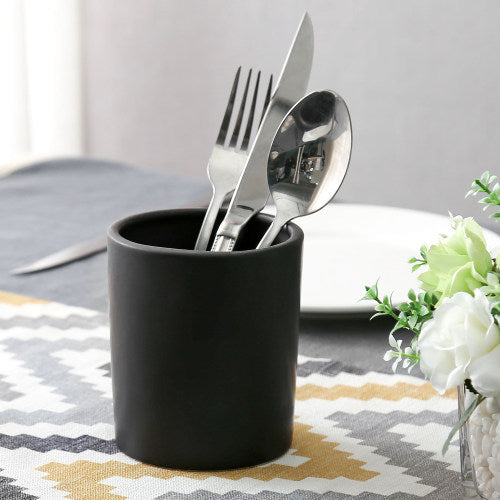 Double Cutlery Holder, Ceramic Silverware Container , Kitchen