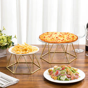 Modern Brass Plated Pizza Riser, Set of 2-MyGift