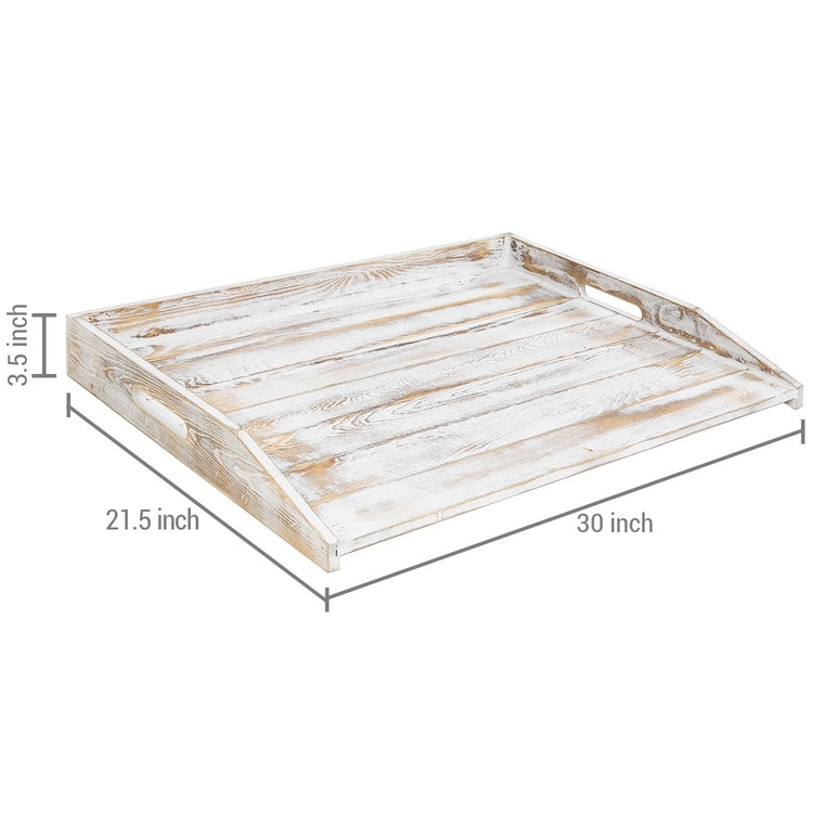 Whitewashed Wood Large Stove Top Cover and Countertop Tray, Noodle Boa –  MyGift