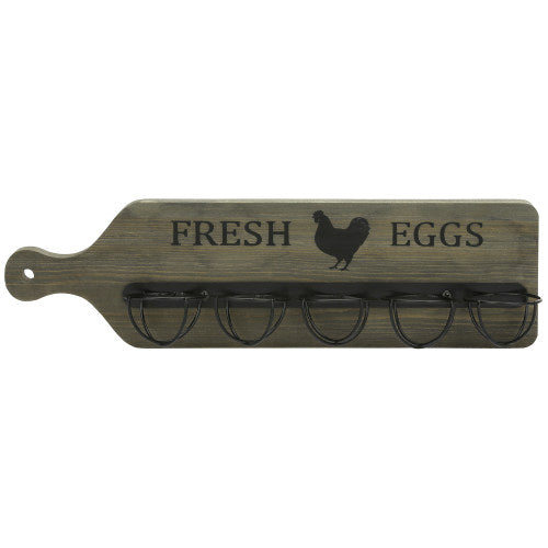 MyGift Vintage Gray Wood Egg Tray Holder with Black Metal, 2 Tier Egg  Storage Tray with Erasable Chalkboard Label