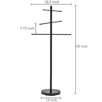 Black Metal Freestanding Rotating Towel Stand – MyGift