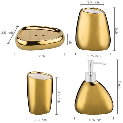 Modern Gold Ceramic Bathroom Accessory Set – MyGift