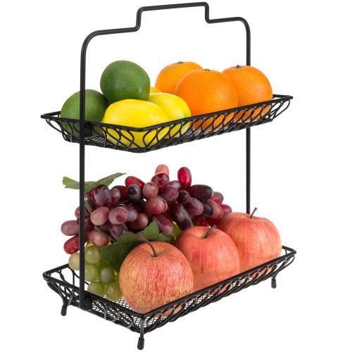 Vintage Design Black Metal Wire Fruit Basket - MyGift