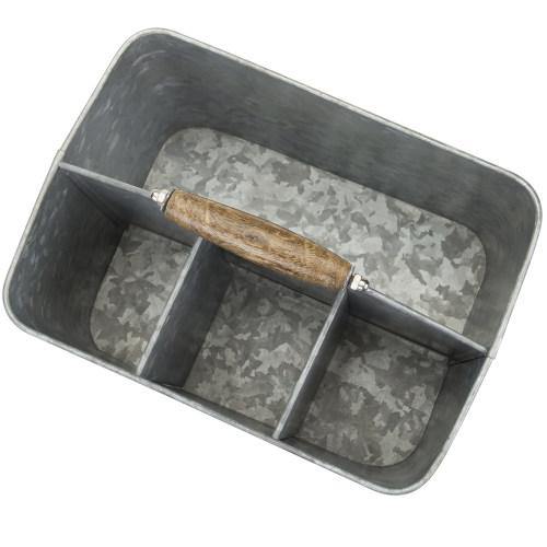 Rustic Galvanized Silver Metal Kitchen Organizer Caddy – MyGift