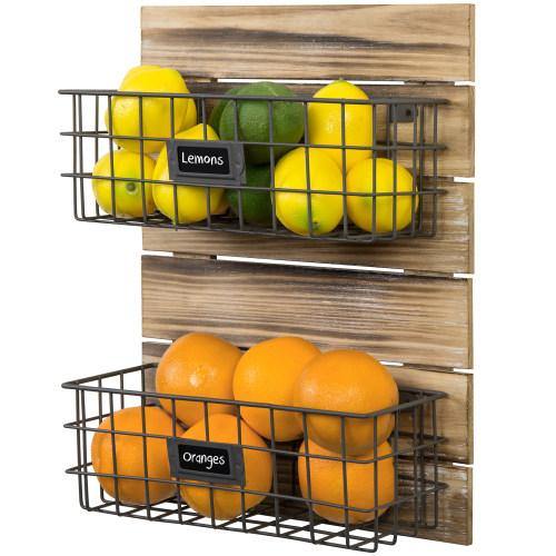 Kitchen Storage Wall Hanging Fruit Basket Rustic Style gift