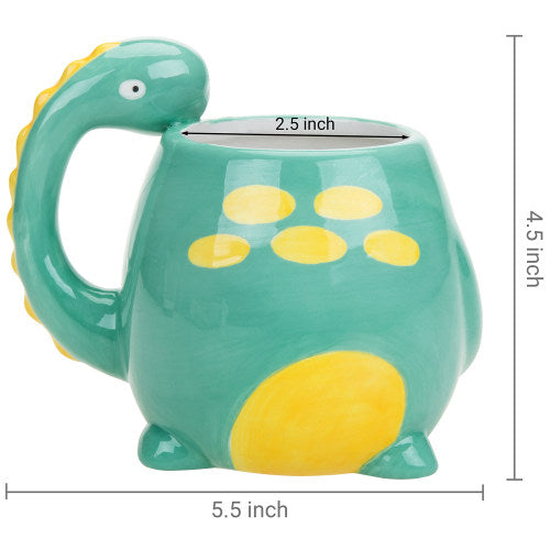 Brontosaurus Dinosaur Ceramic Coffee Mug, Turquoise-MyGift