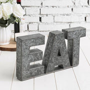 Galvanized Silver Metal Cutout Letters Sign EAT - MyGift