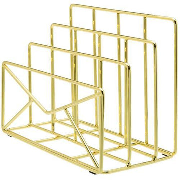 Modern Envelope-Shaped Brass Plated Metal Mail Sorter – MyGift