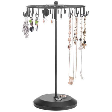 Copper 14-Inch Scrollwork Necklace Holder Rack with Rotating