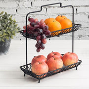 Vintage Design Black Metal Wire Fruit Basket - MyGift