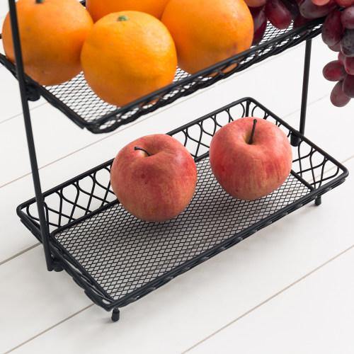 Vintage Design Black Metal Wire Fruit Basket - MyGift