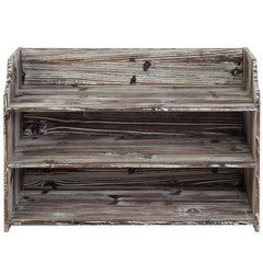 4-Tier Farmhouse Rustic Brown Wood Shoes Storage Rack – MyGift