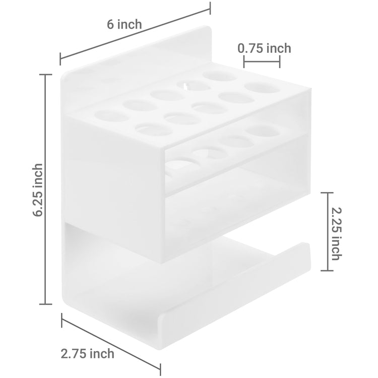 White Acrylic Dry Erase Whiteboard Marker & Eraser Holder Stand-MyGift