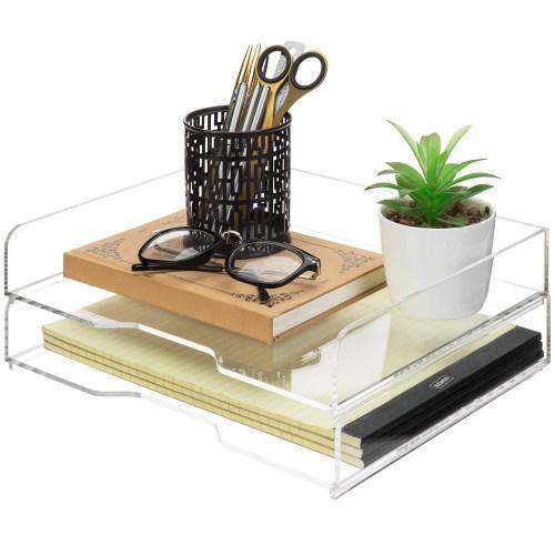 Clear Acrylic Stacking Desktop Document Trays, Set of 2 - MyGift