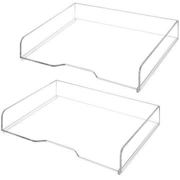 Clear Acrylic Stacking Desktop File & Document Trays, Set of 2 – MyGift