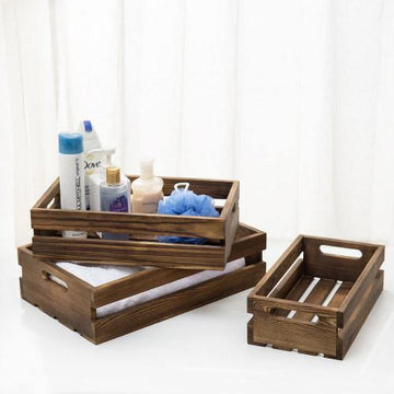 Rustic Wood Decorative Nesting Storage Crates, Set of 3 – MyGift