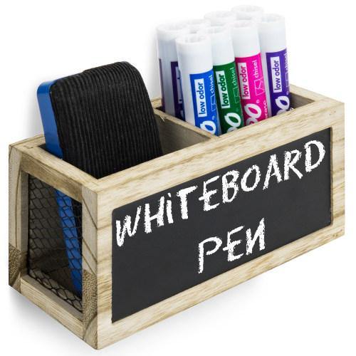 White Acrylic Dry Erase Whiteboard Marker & Eraser Holder Stand