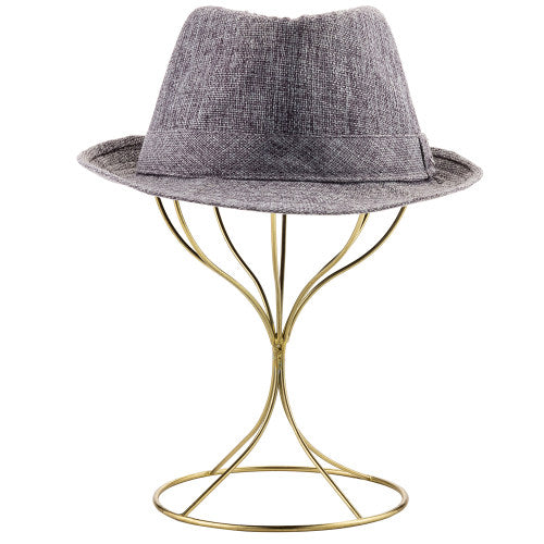 Brass Plated Metal Hat & Wig Display Stand