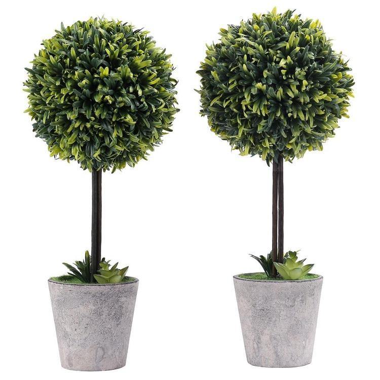 Artificial Boxwood Topiary Tree, Set of 2 - MyGift