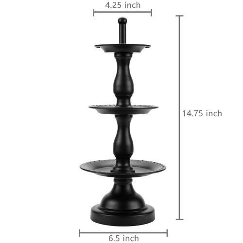 Black Metal 3-Tier Jewelry Fountain Stand - MyGift