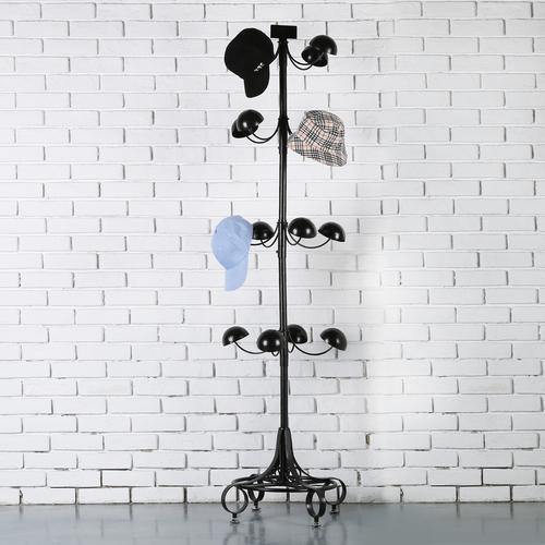 Black Metal Rotating Hat & Wig Holder Rack - MyGift