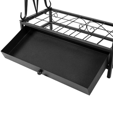 Black Metal Umbrella Rack with Drip Tray – MyGift